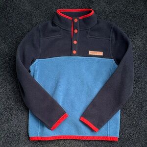 Vineyard Vines Black and Blue Pullover with Red Accents
